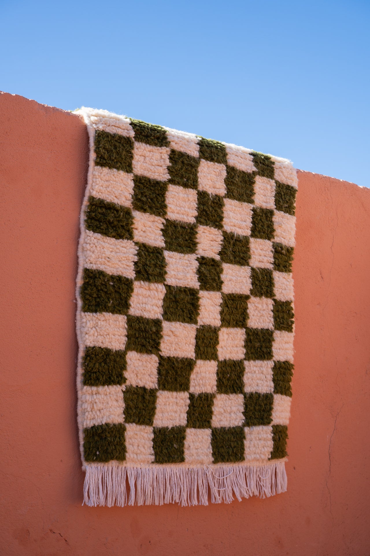 MOROCCAN BERBER RUG | GREEN CHECKER SMALL