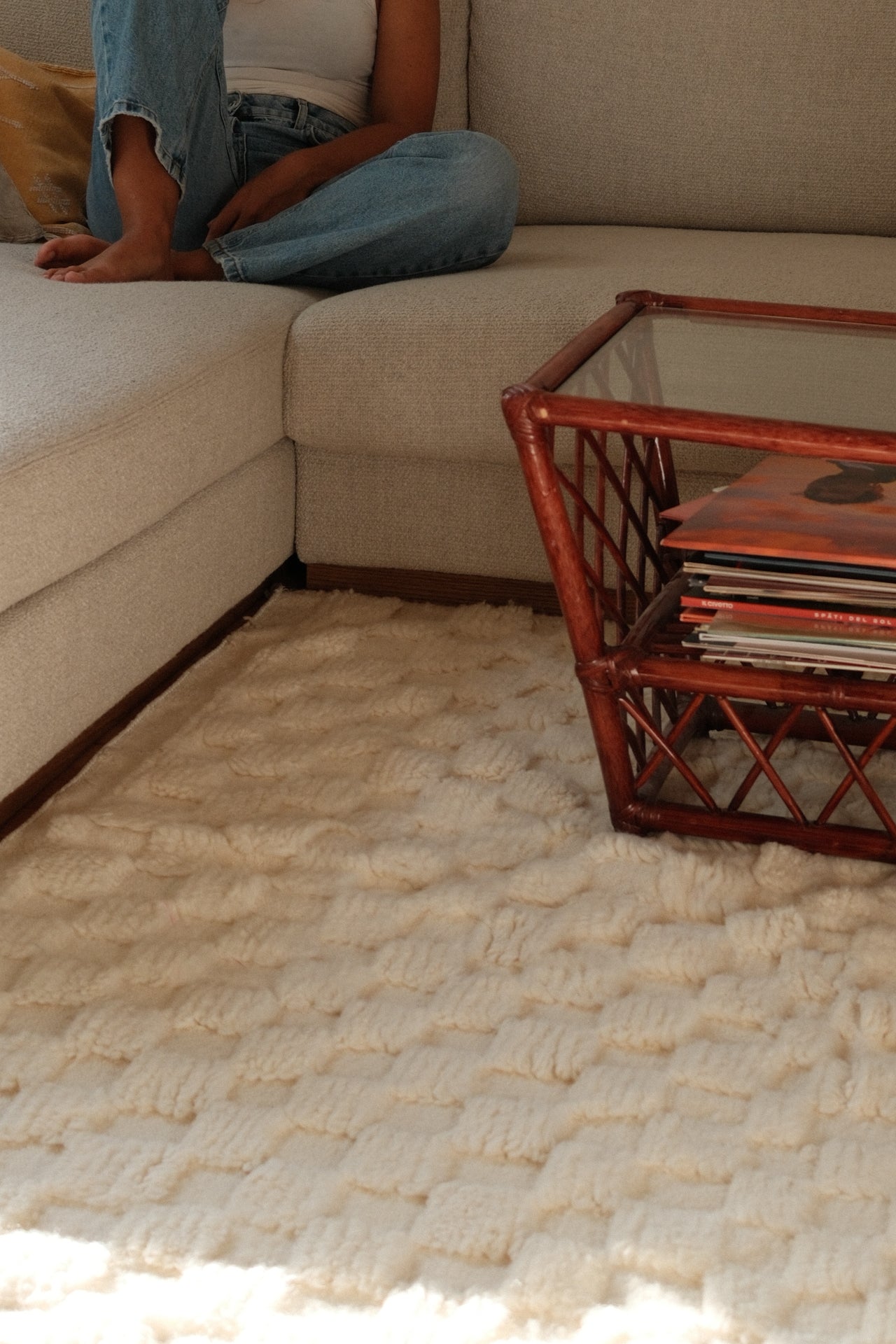 MOROCCAN BERBER RUG | WHITE CHECKER