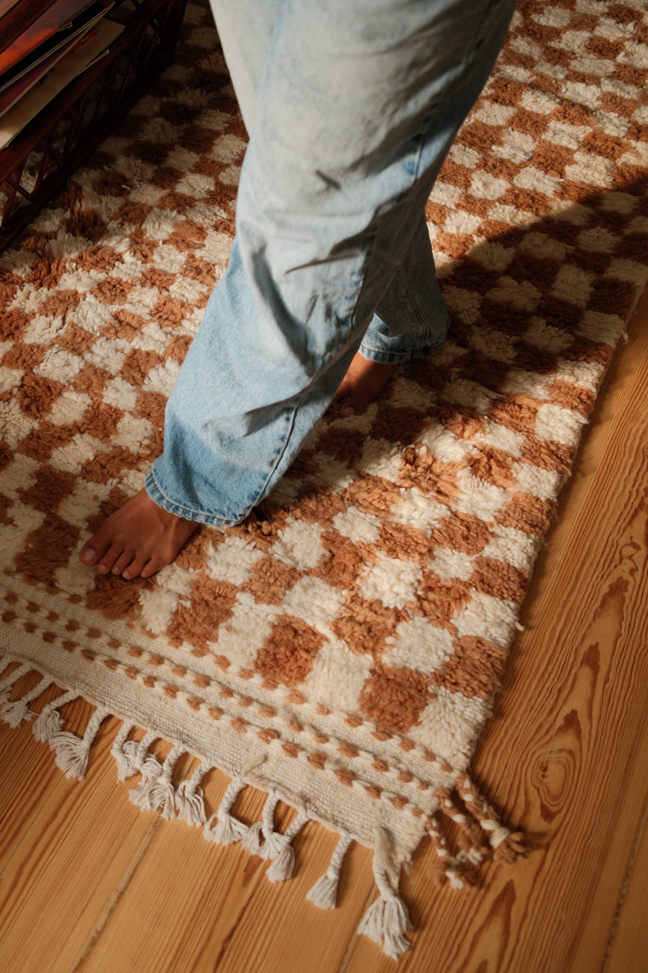 MOROCCAN BERBER RUG | CARAMEL CHECKER