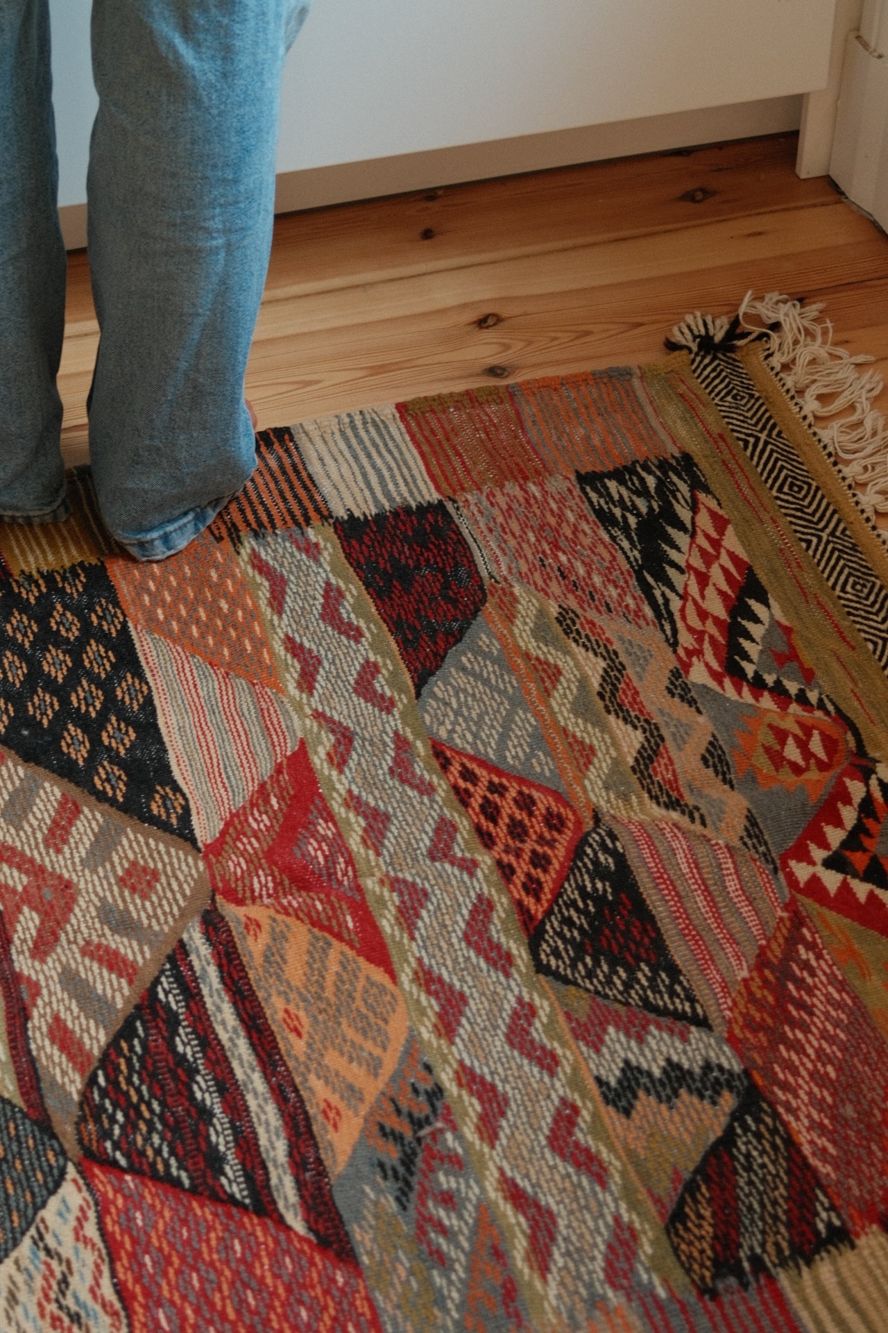 MOROCCAN KELIM RUG | CREAM