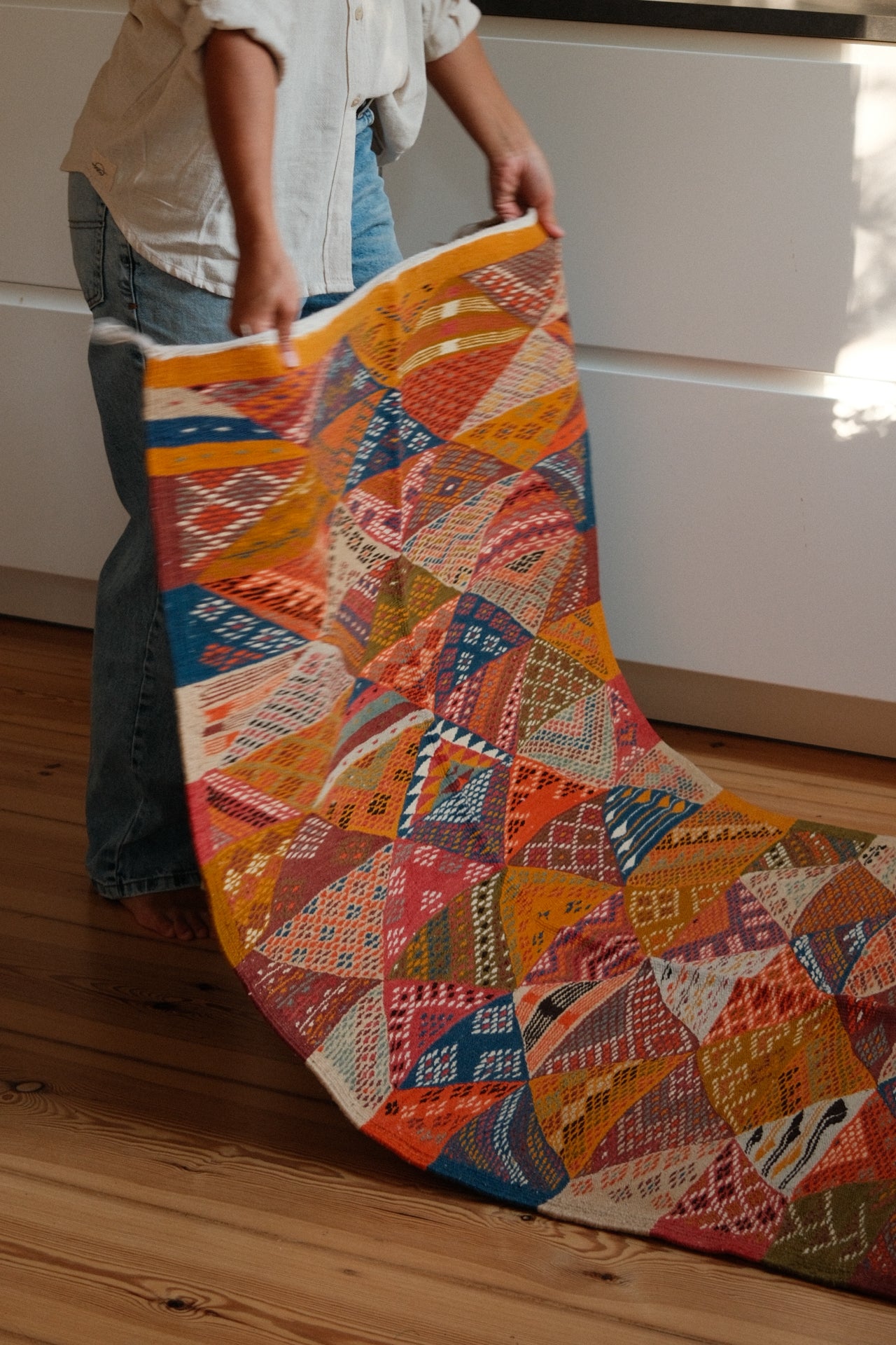 MOROCCAN KELIM RUG | ORANGE