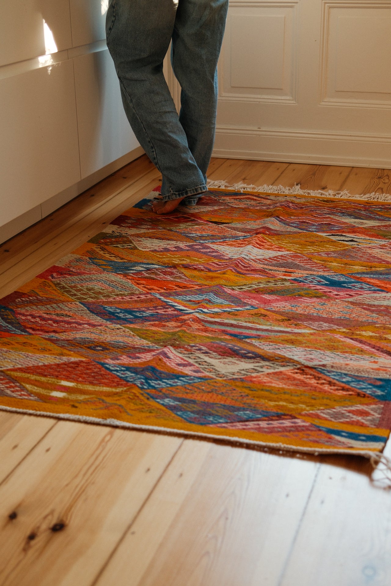 MOROCCAN KELIM RUG | ORANGE
