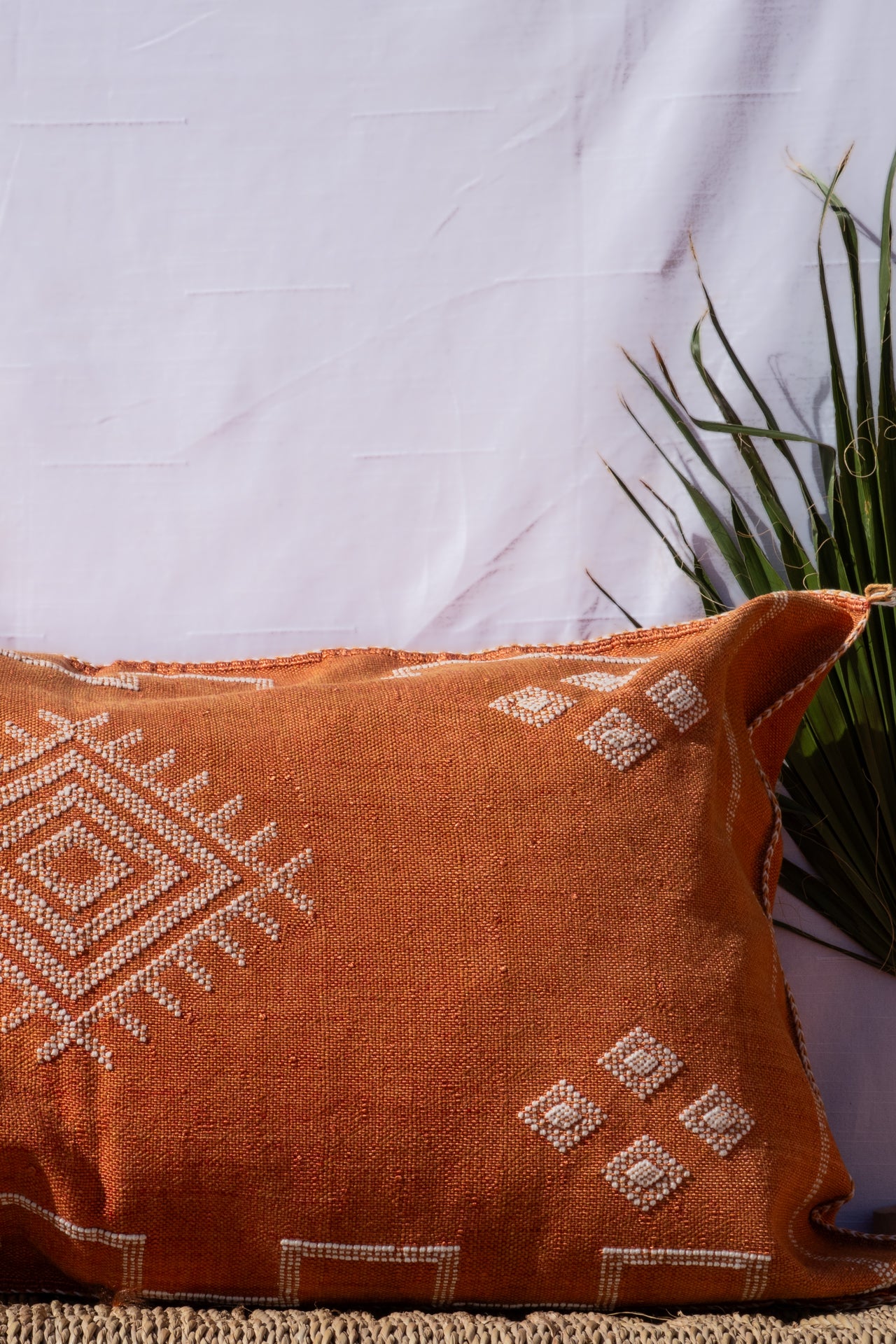 MOROCCAN CACTUS PILLOW | DARK ORANGE