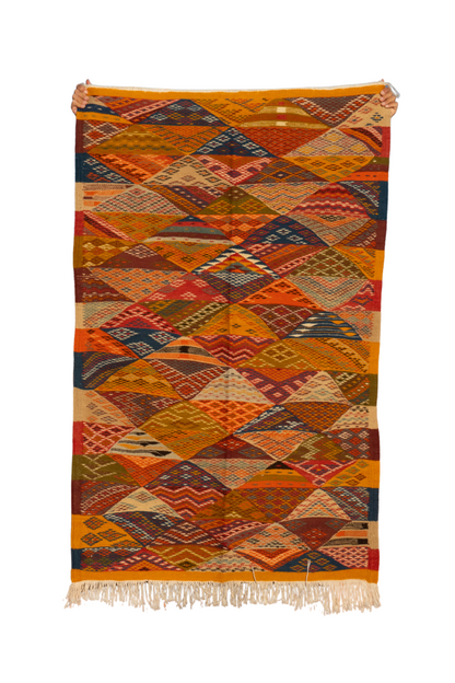 MOROCCAN KELIM RUG | ORANGE