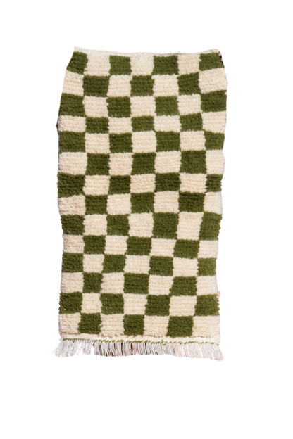 MOROCCAN BERBER RUG | GREEN CHECKER SMALL
