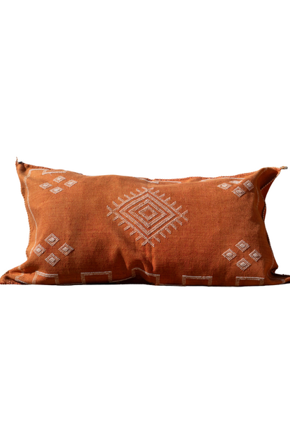 MOROCCAN CACTUS PILLOW | DARK ORANGE