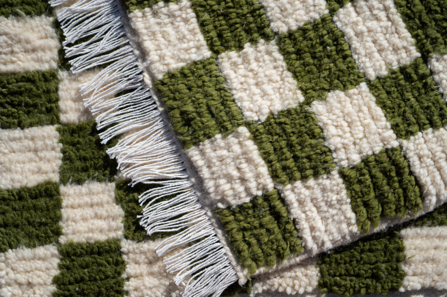 MOROCCAN BERBER RUG | GREEN CHECKER SMALL