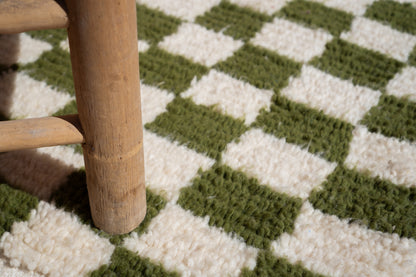 MOROCCAN BERBER RUG | GREEN CHECKER SMALL