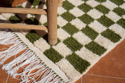 MOROCCAN BERBER RUG | GREEN CHECKER SMALL