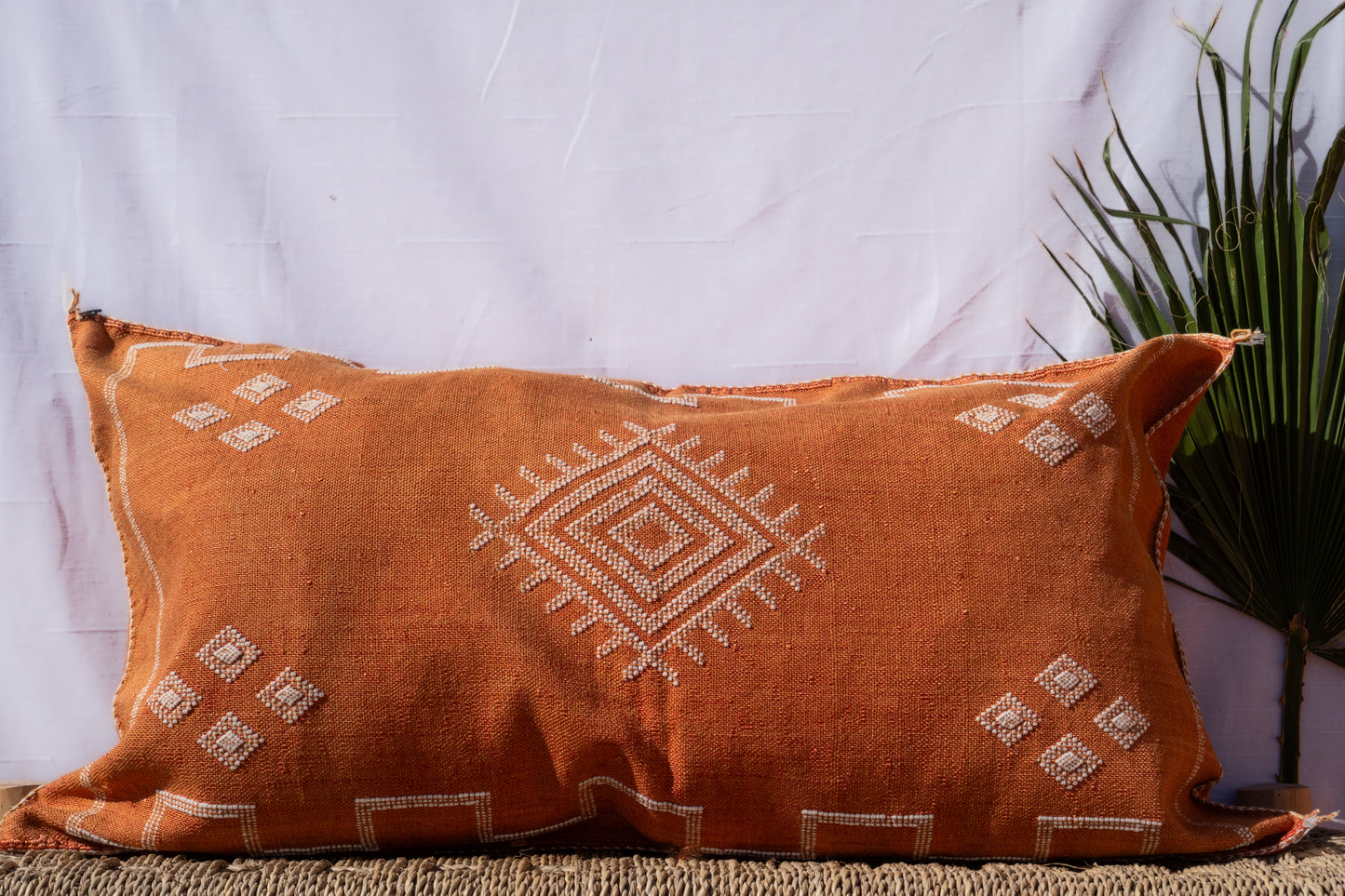 MOROCCAN CACTUS PILLOW | DARK ORANGE