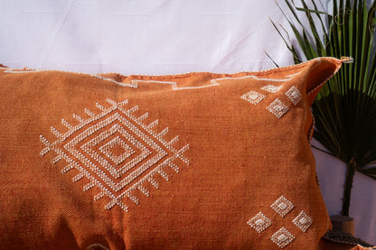 MOROCCAN CACTUS PILLOW | DARK ORANGE