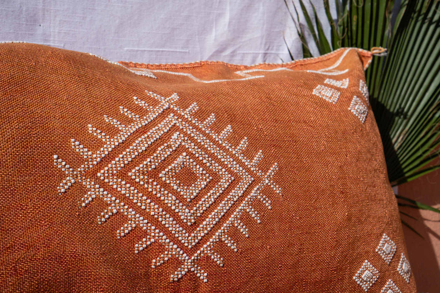 MOROCCAN CACTUS PILLOW | DARK ORANGE