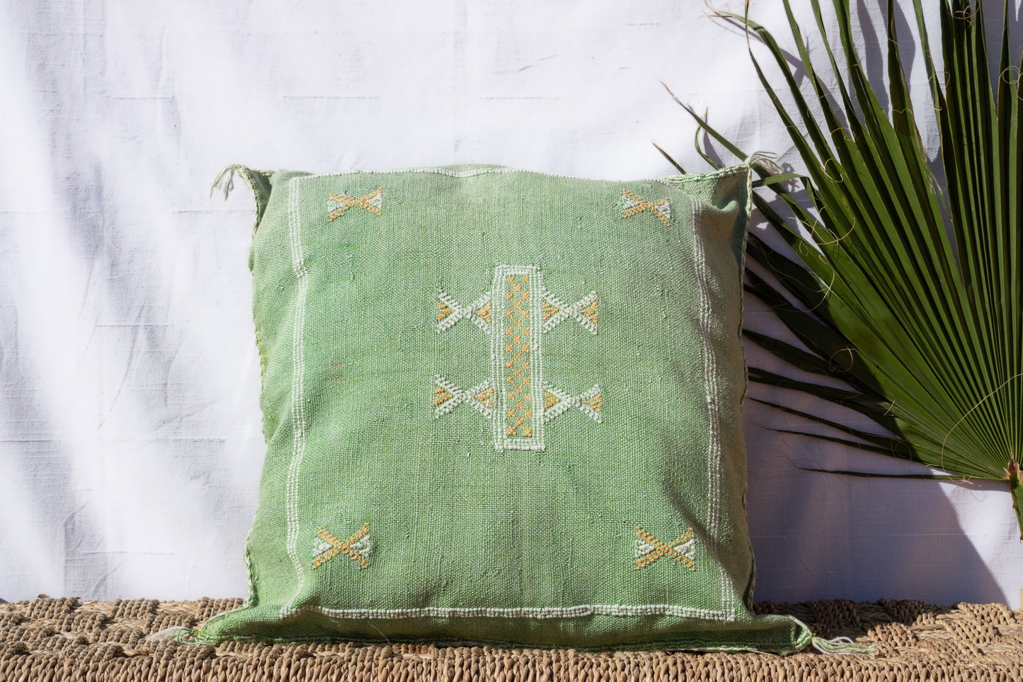 Moroccan Cactus Pillow | Light Green