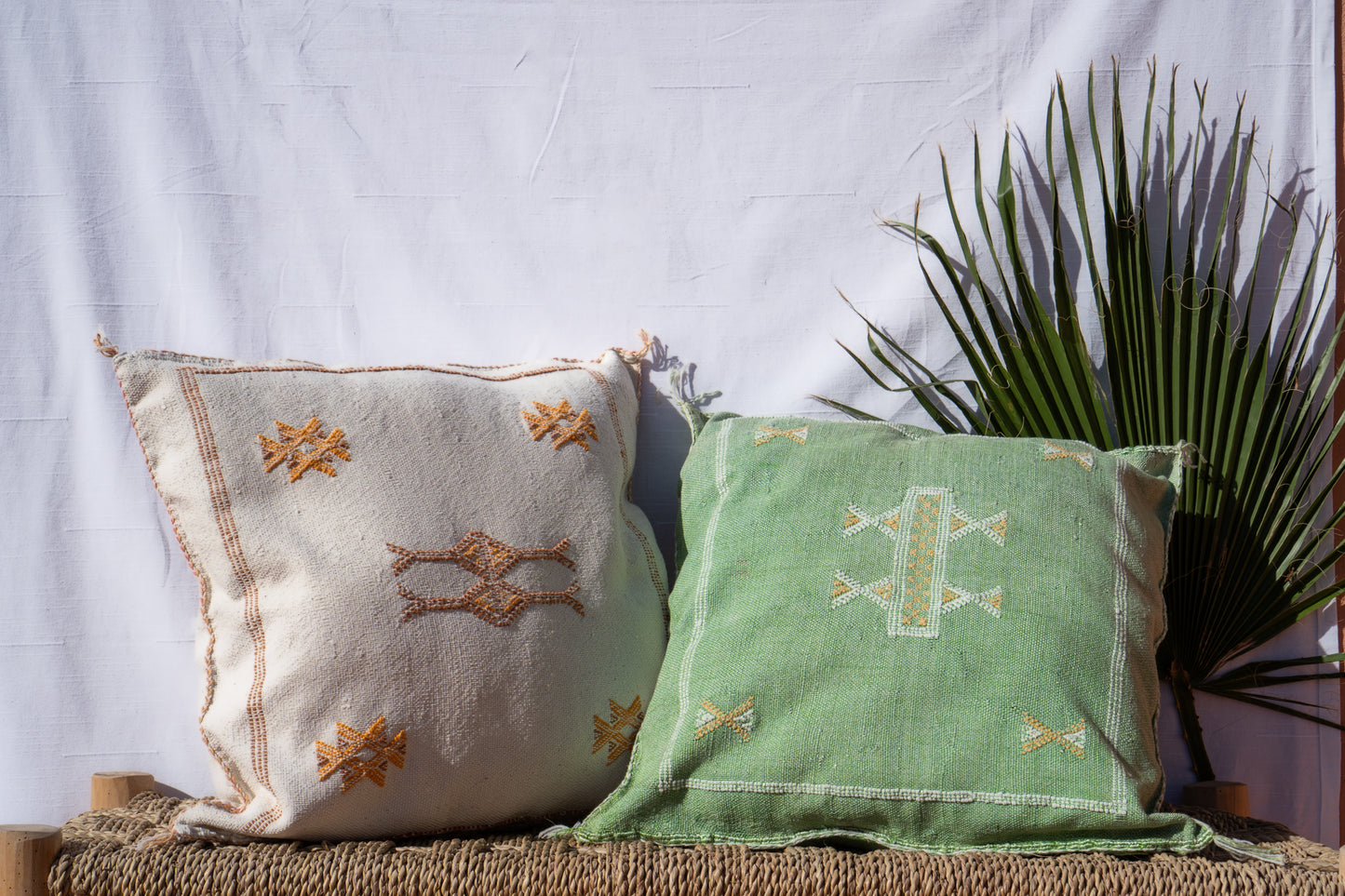 Moroccan Cactus Pillow | Off White