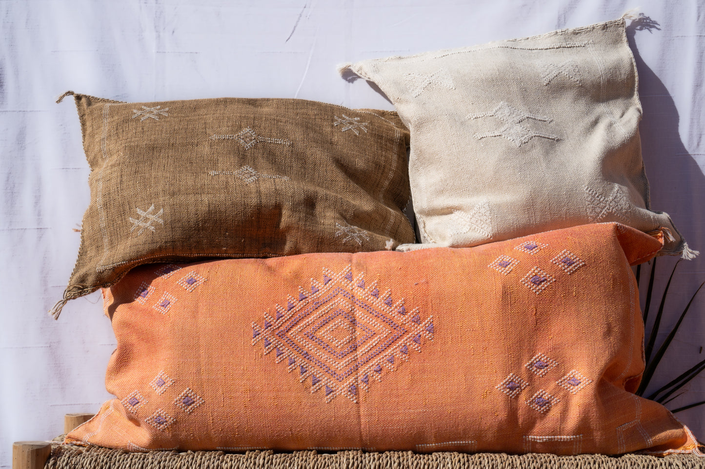 MOROCCAN CACTUS PILLOW | LIGHT CAMEL