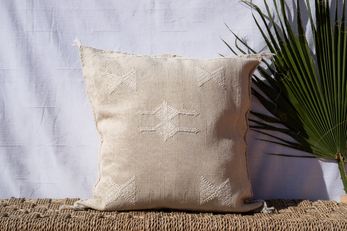 MOROCCAN CACTUS PILLOW  | WHITE CREAM