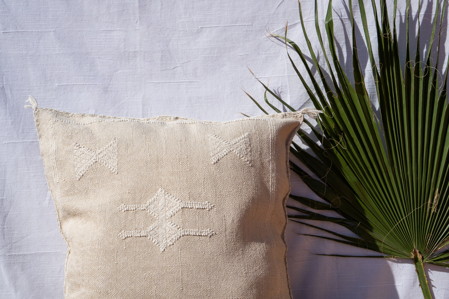 MOROCCAN CACTUS PILLOW  | WHITE CREAM