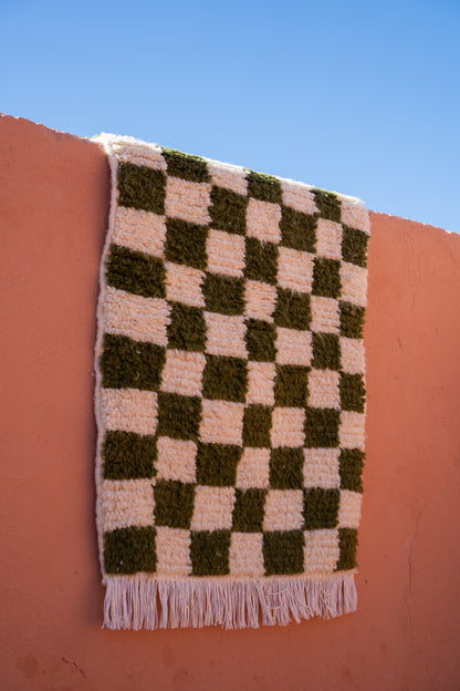 MOROCCAN BERBER RUG | GREEN CHECKER SMALL