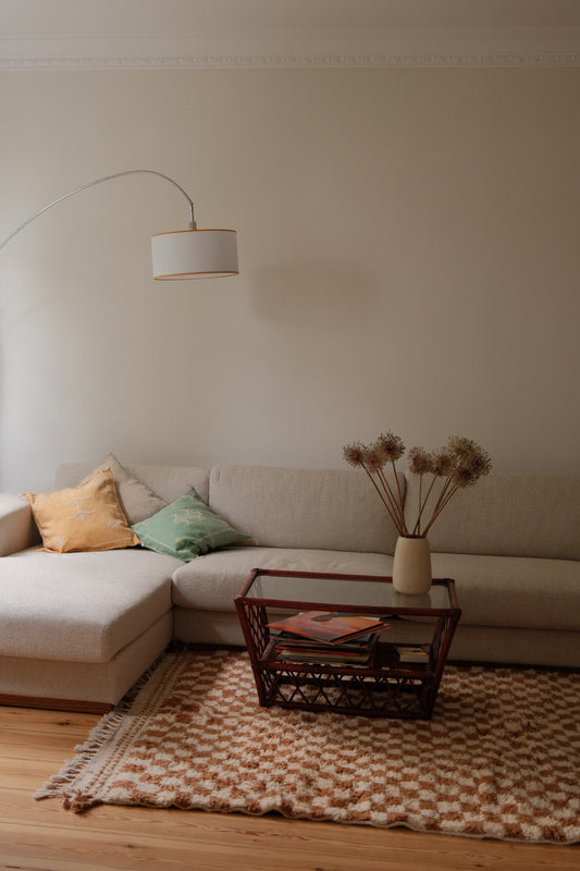 MOROCCAN BERBER RUG | CARAMEL CHECKER