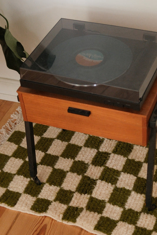 MOROCCAN BERBER RUG | GREEN CHECKER SMALL