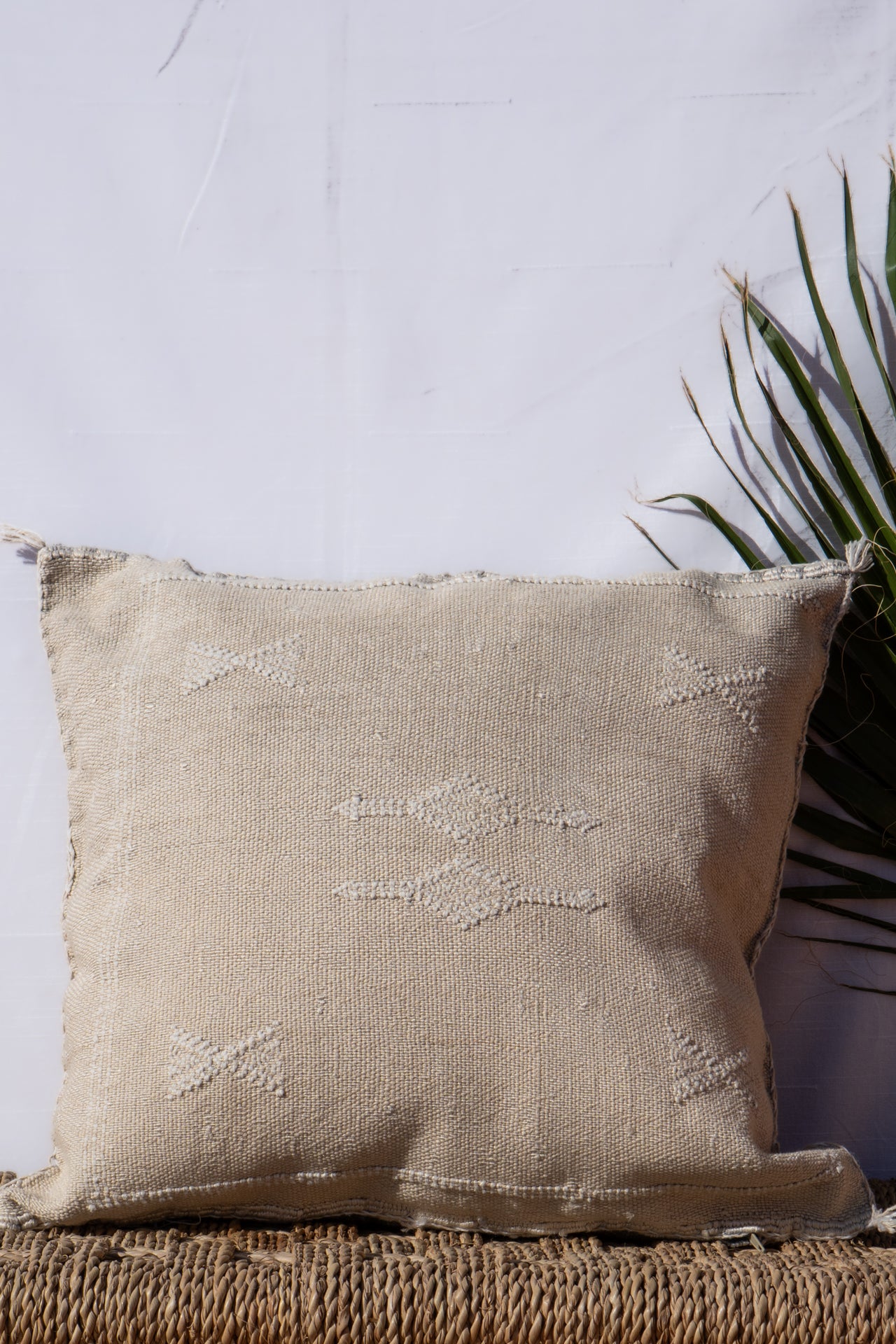 MOROCCAN CACTUS PILLOW | WHITE SAND
