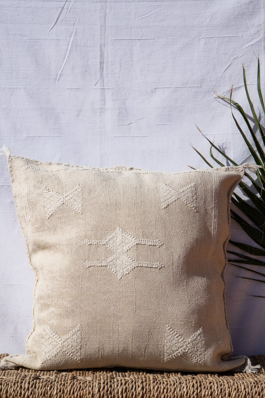 MOROCCAN CACTUS PILLOW  | WHITE CREAM