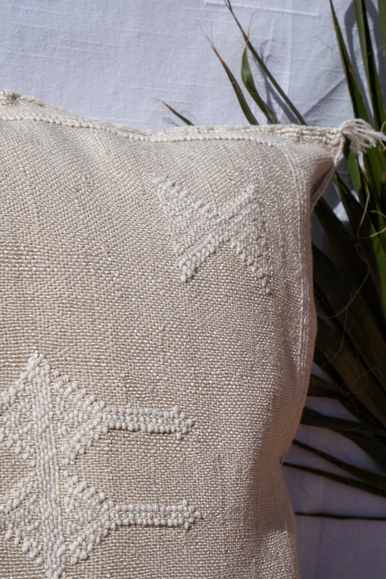 MOROCCAN CACTUS PILLOW  | WHITE CREAM
