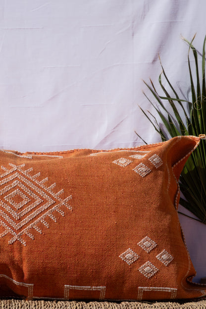MOROCCAN CACTUS PILLOW | DARK ORANGE