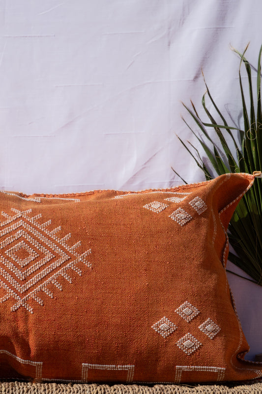 MOROCCAN CACTUS PILLOW | DARK ORANGE