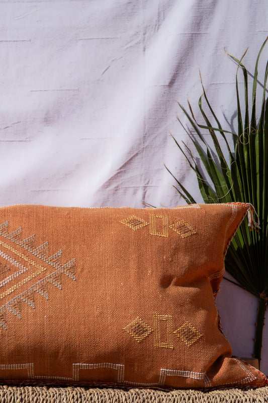 MOROCCAN CACTUS PILLOW | PASTEL RED