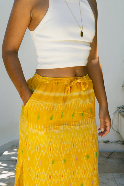 Beach Skirt for Summer Yellow Cotton SUN ON Designs