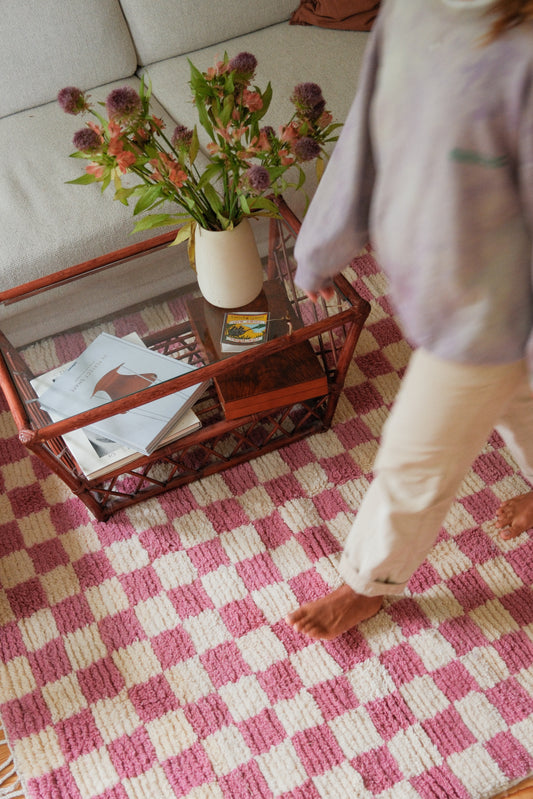 MOROCCAN BERBER RUG | PINK CHECKER