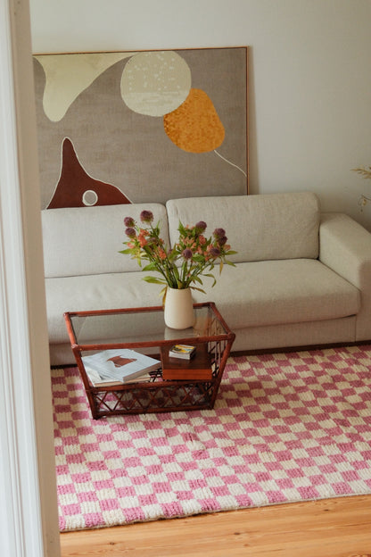 MOROCCAN BERBER RUG | PINK CHECKER