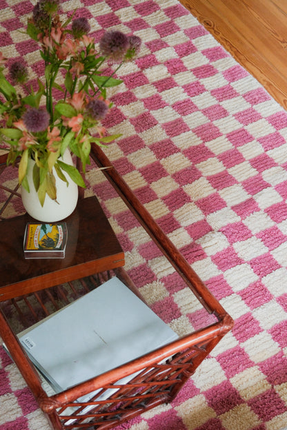 MOROCCAN BERBER RUG | PINK CHECKER