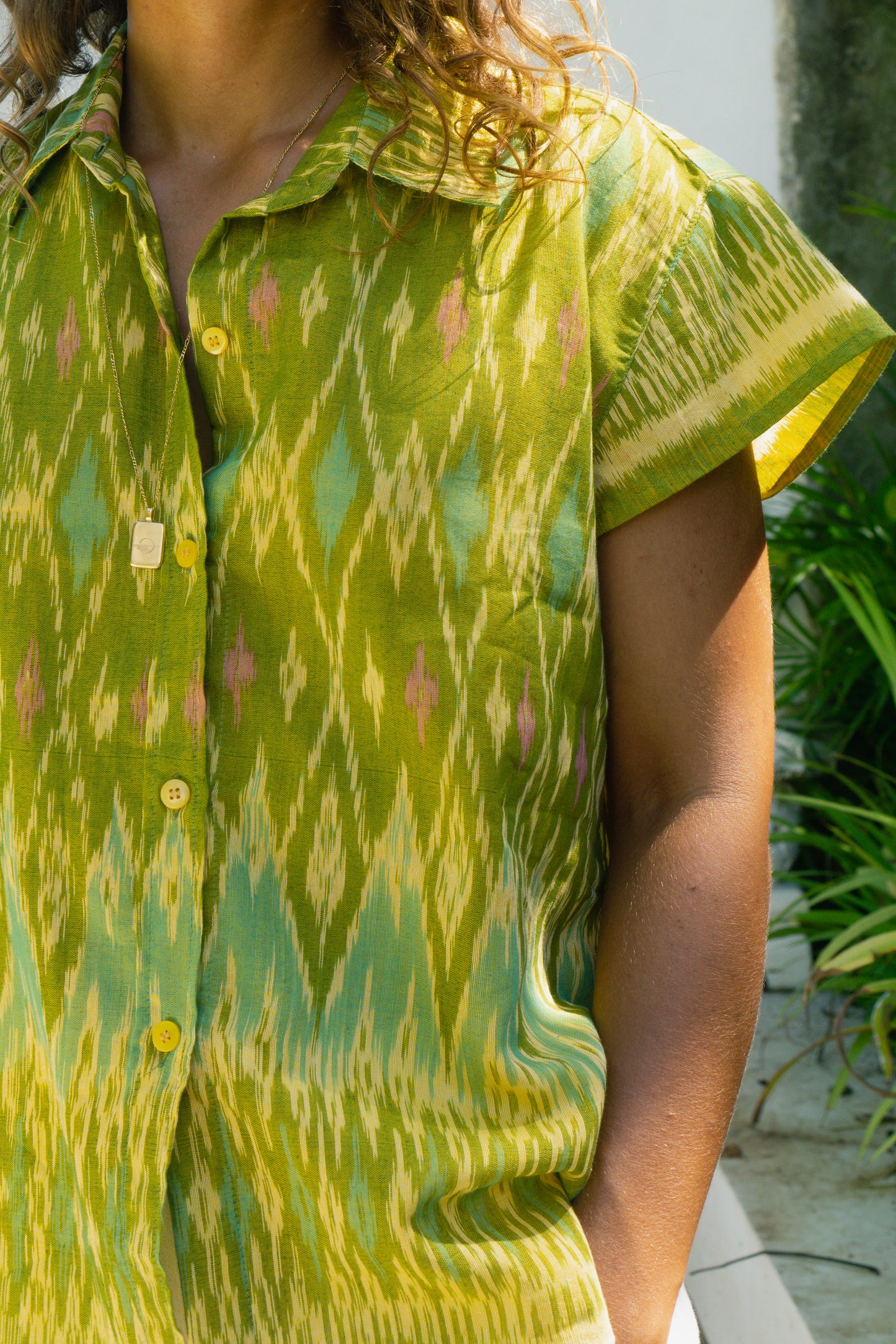 Light Cotton Shirt for Women in Green SUN ON Designs