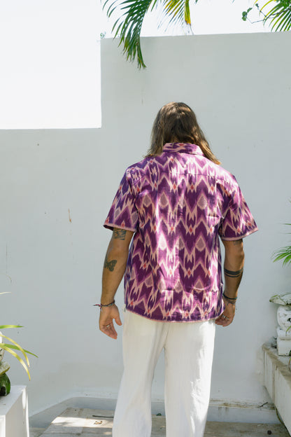 Handwoven Shirt for Men Colorful Balinese Fabric SUN ON Designs