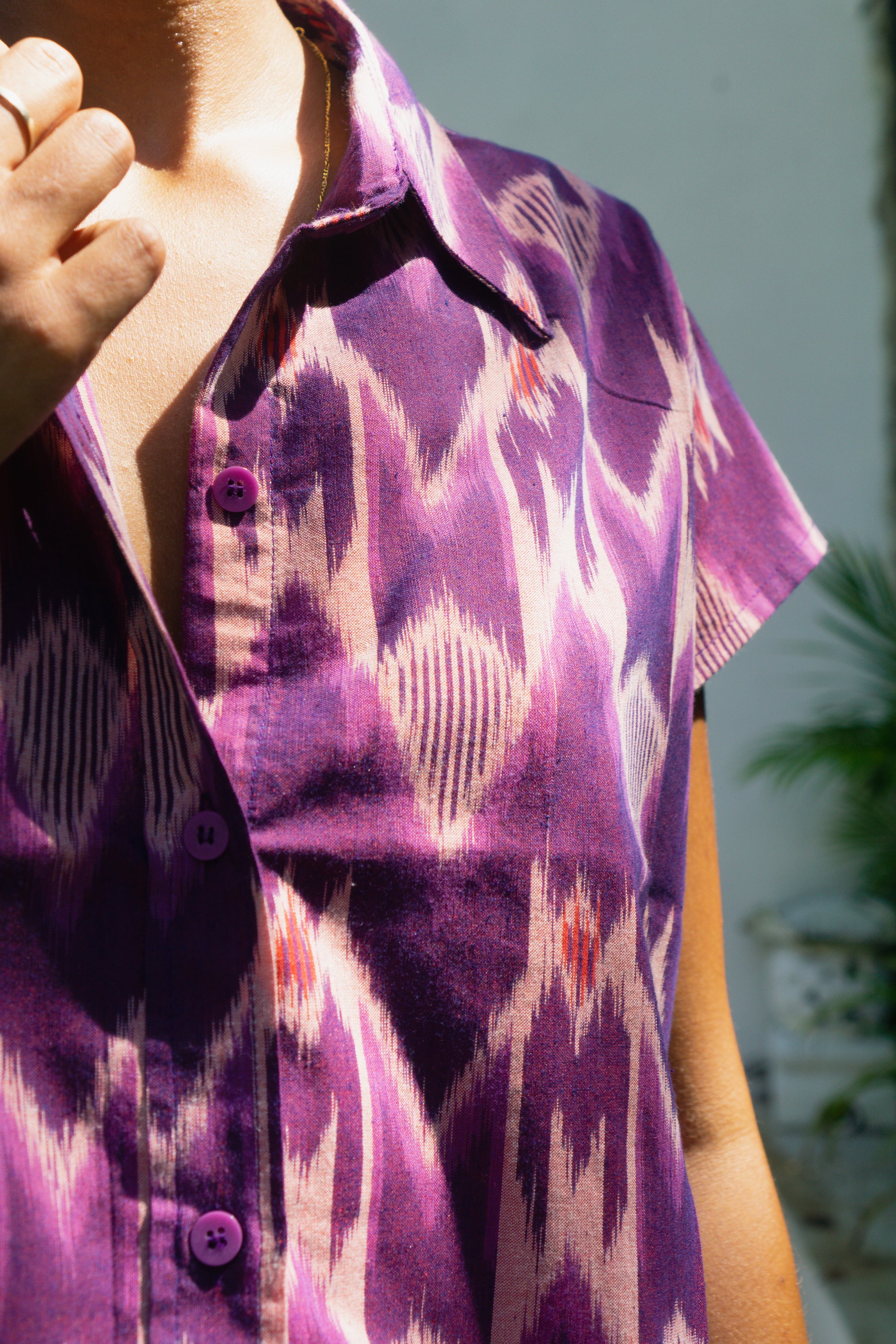 Summer Shirt in Light Cotton Purple SUN ON Designs