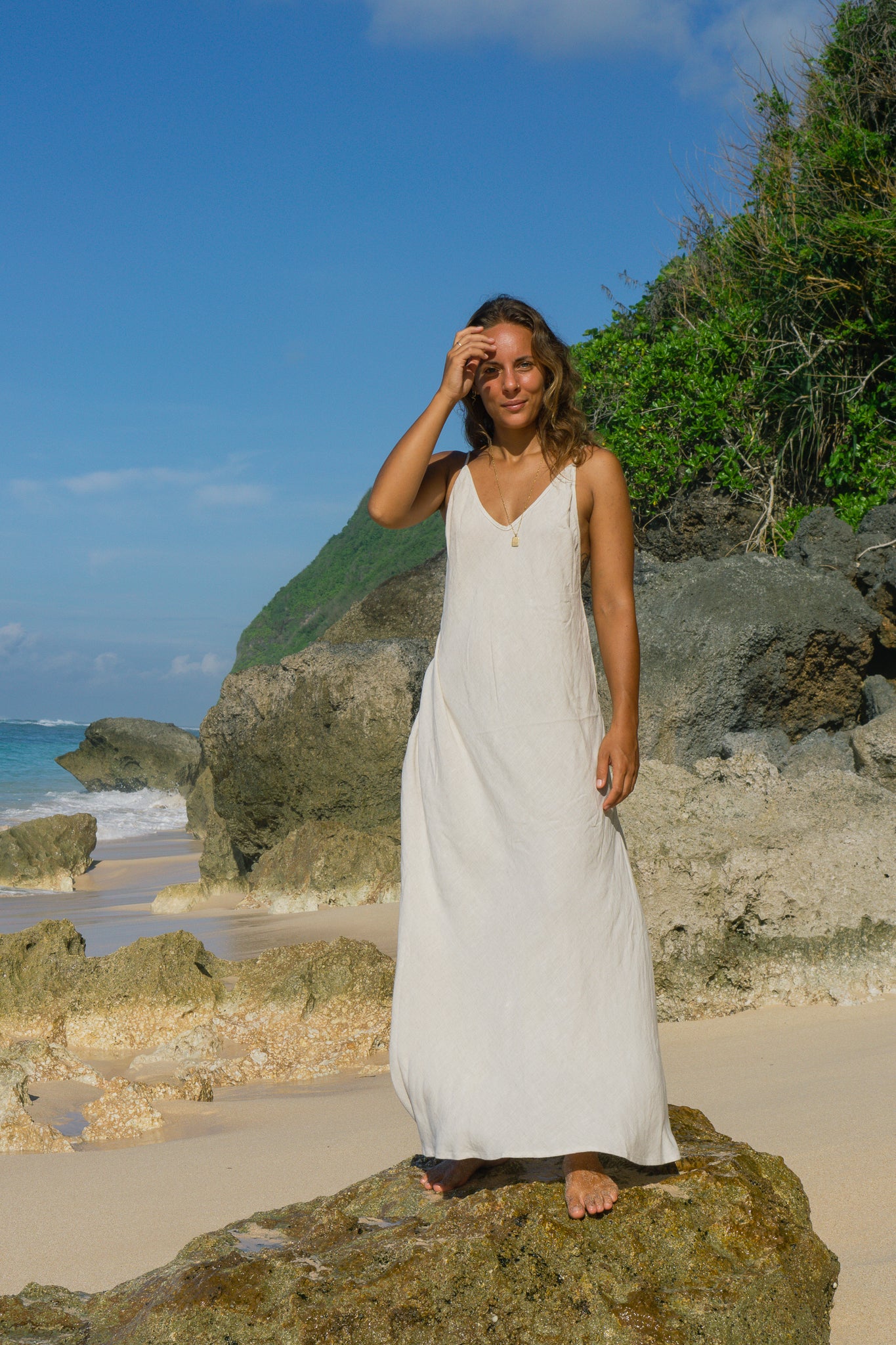 Linen beach dress best sale