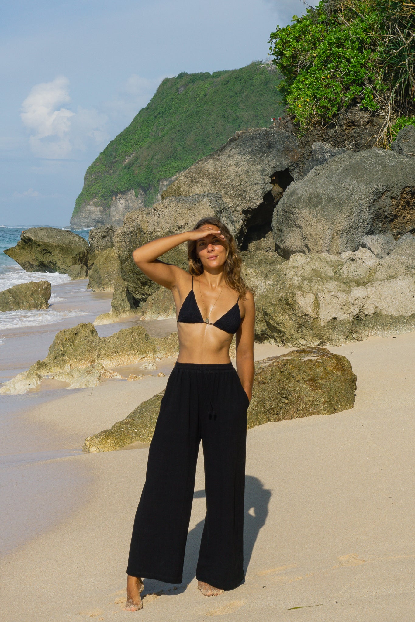 Loose Linen Pants for Women in Black Fair Made in Bali